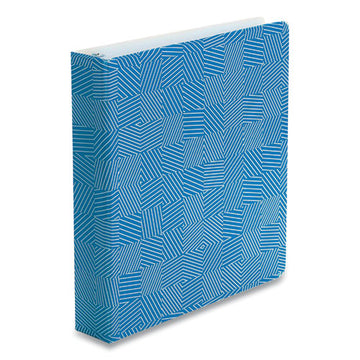 Oxford™ Punch Pop Fashion Binder, 3 Rings, 1.5" Capacity, 11 X 8.5, Blue-white Labyrinth Design freeshipping - TVN Wholesale
